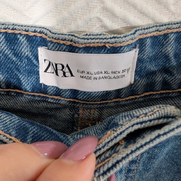 ZARA Blue Denim Maxi Skirt A-Line Size XL - Picture 2 of 7